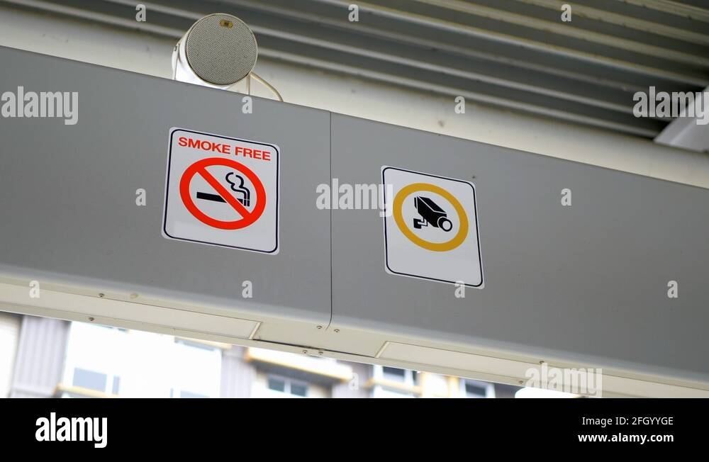 Safety Signs Camera Security Surveillance and Video Camera and No ...