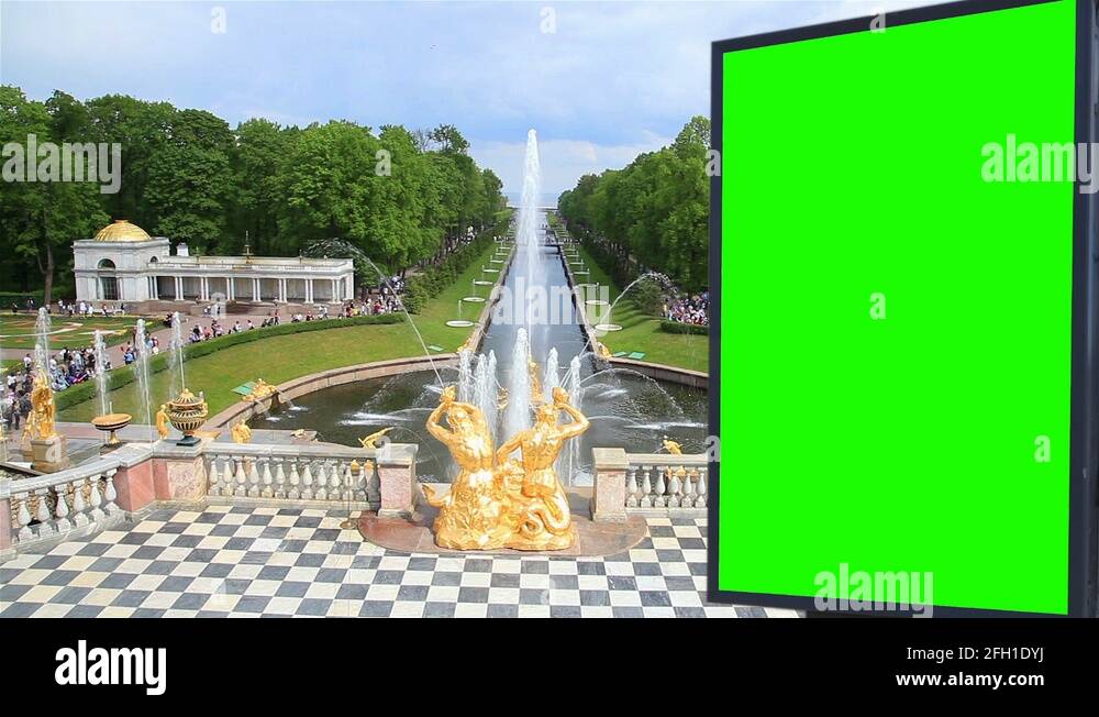 Billboard green screen in the park Stock Video Footage - Alamy