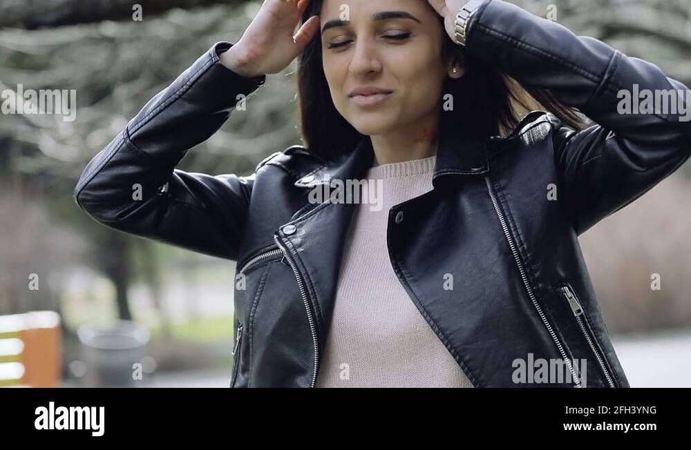 Woman in leather jacket Stock Videos & Footage - HD and 4K Video Clips ...