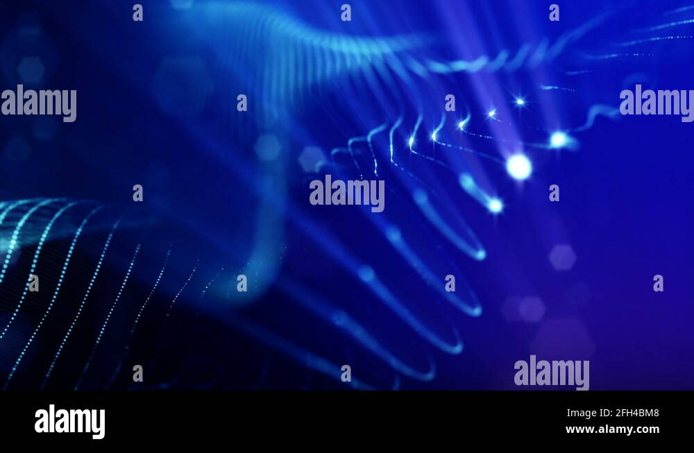 3d loop abstract animation of glow particles with depth of field, bokeh