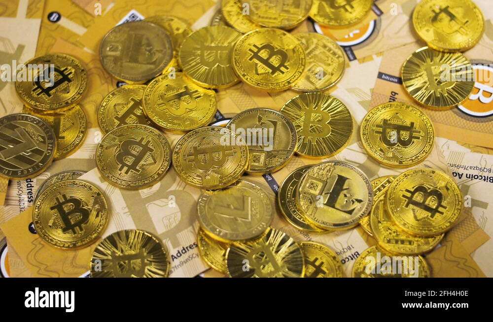 Banknotes Fall on Models Made As Virtual Currency Stock Video Footage ...