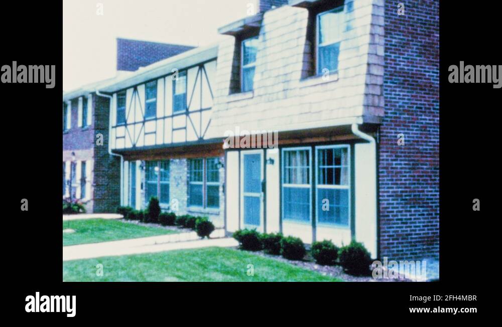 1960s Lowrise apartment building, facade Stock Video Footage Alamy