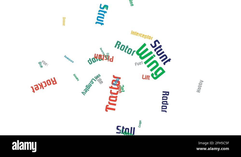 Airplane Aerodome Air Gliding Word Cloud Animation White Background Stock Video Footage Alamy
