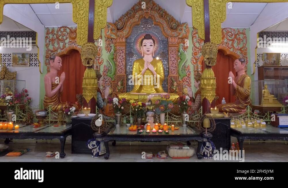Buddhist statue dhammikarama burmese temple Stock Videos & Footage - HD ...