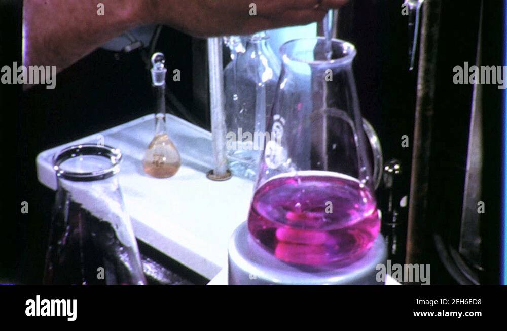 Science Laboratory Beakers Vials Retro Vintage 16mm Film Movie Archival