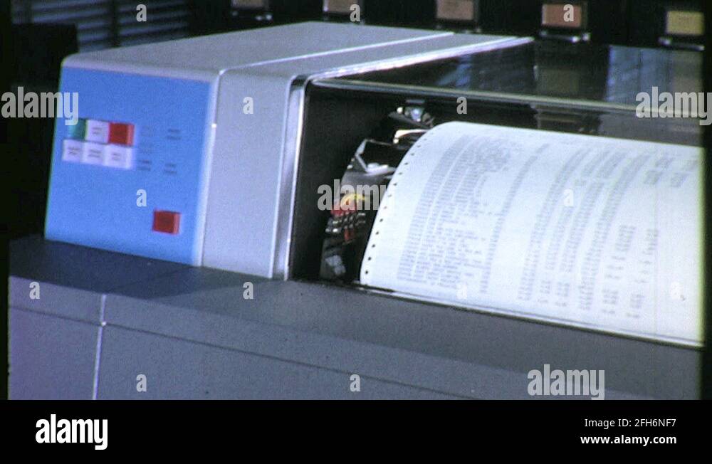 1960s Computer IBM Data Printout Graph Paper Printer Vintage Retro Film ...