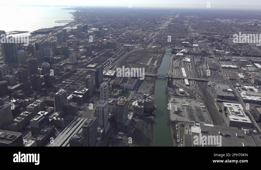 Overview Aerial View Of Downtown Chicago 4k Stock Video Footage Alamy