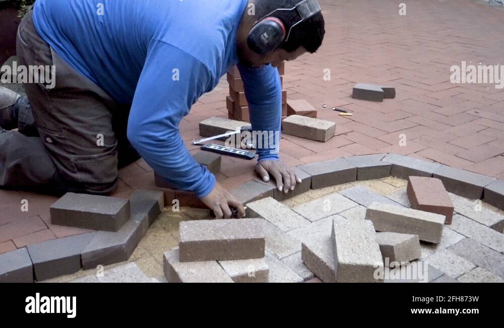 Brick bricks paver pavers paving Stock Videos & Footage HD and 4K