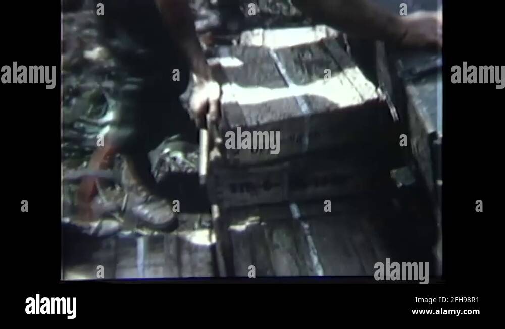 First air cavalry division soldier carry ammo crate to the camp 1970