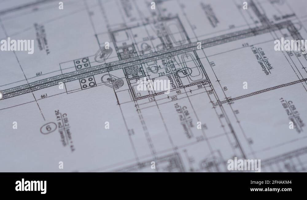 planning the layout of the flat on the plan, blueprint Stock Video ...