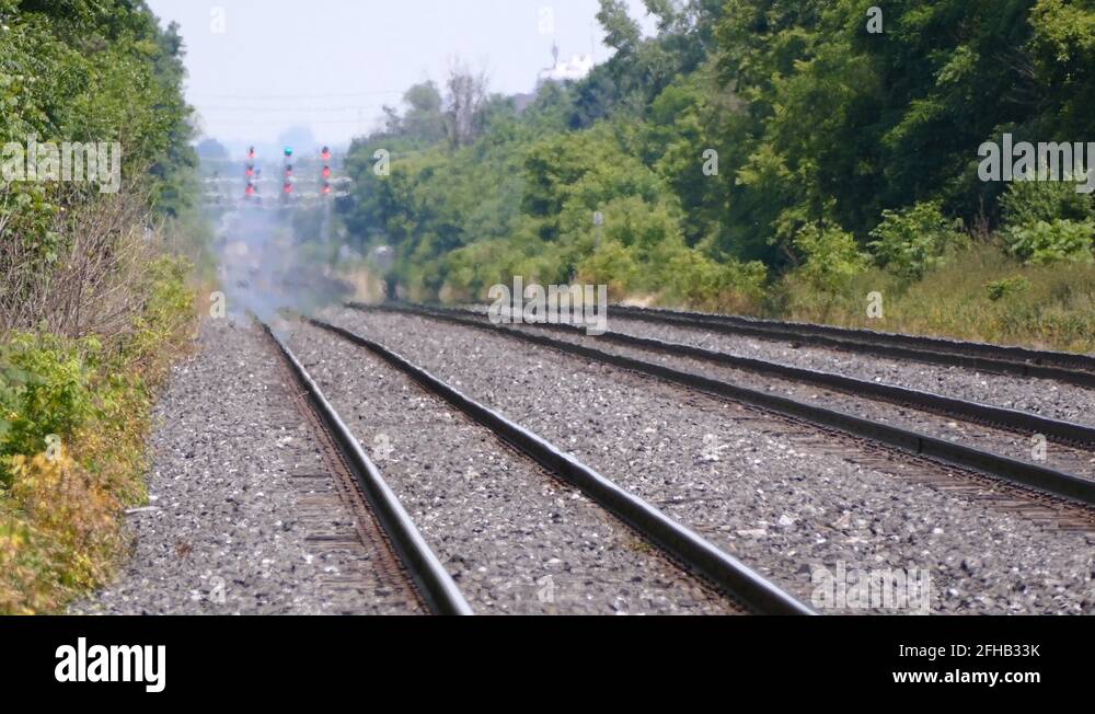 Severe summer heatwave affecting trains tracks and rails Stock Video
