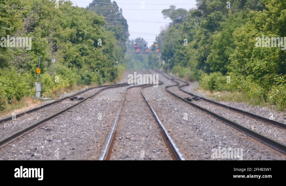 Severe summer heatwave affecting trains tracks and rails Stock Video