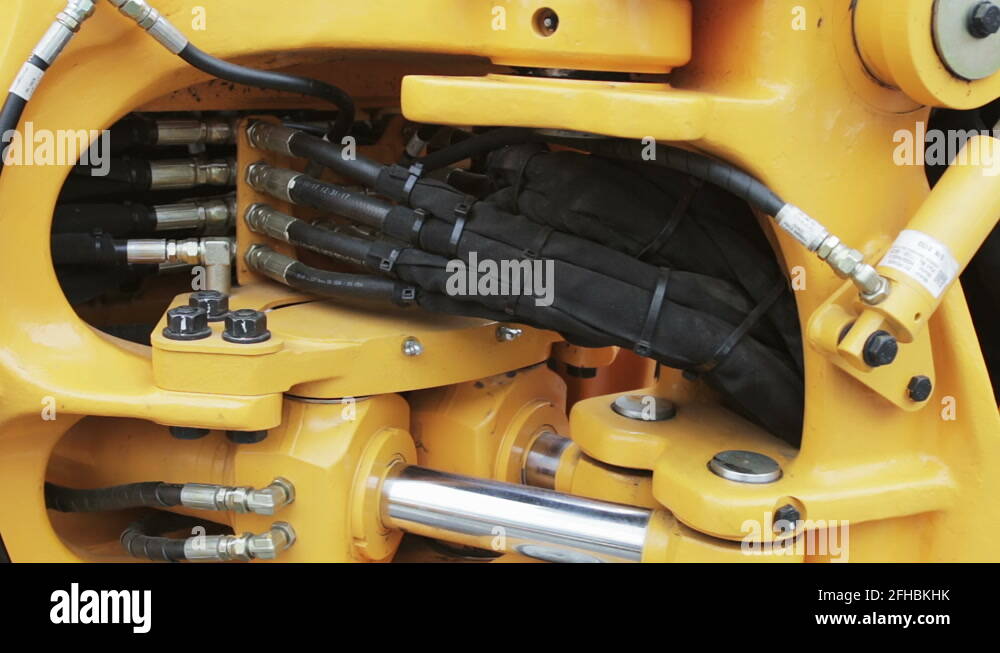 Hydraulic piston system for tractors, bulldozers, excavators Stock