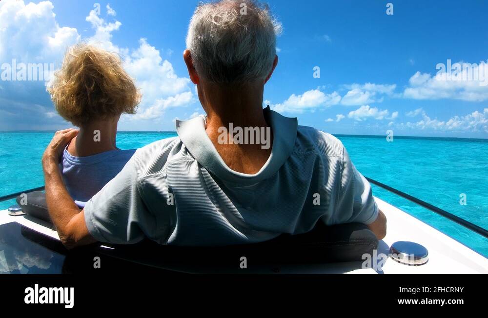 Loving retired wife and husband on yacht Bahamas Stock Video Footage ...