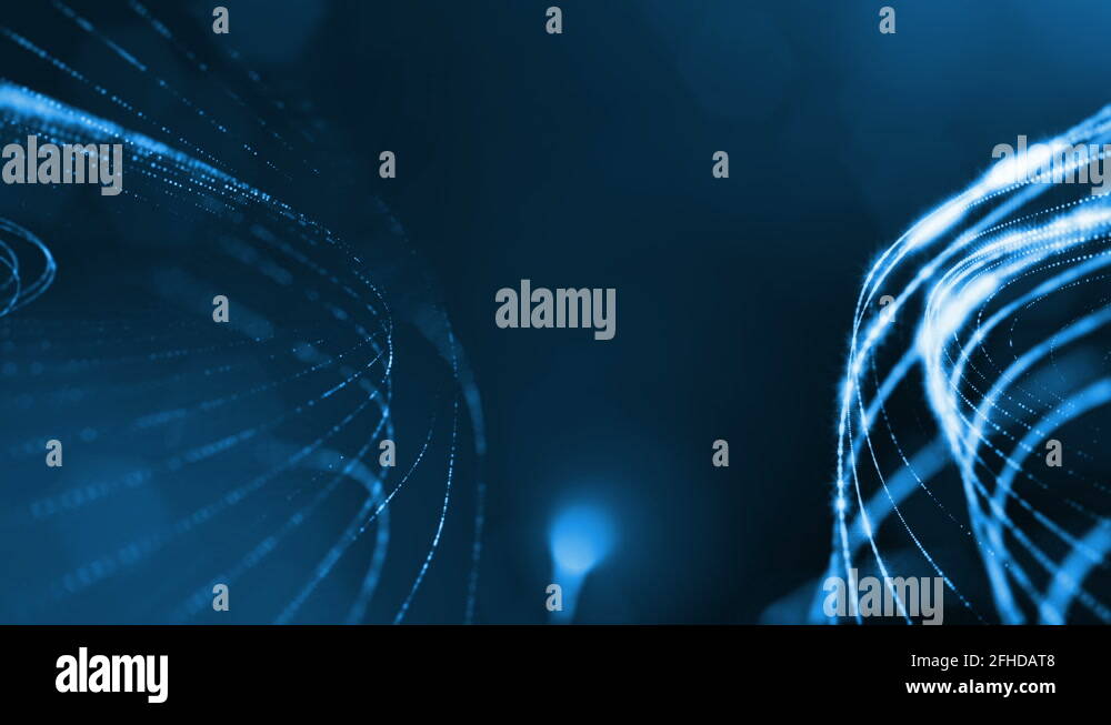 Abstract blue background as a loopable sequence with glow particles and ...