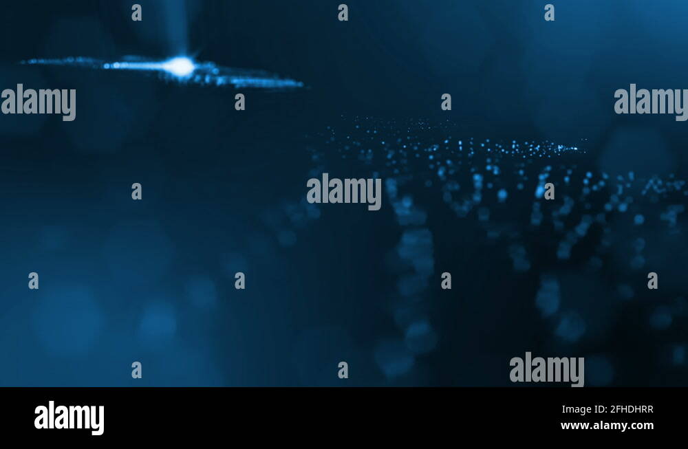 Abstract blue background as a loopable sequence with glow particles and ...