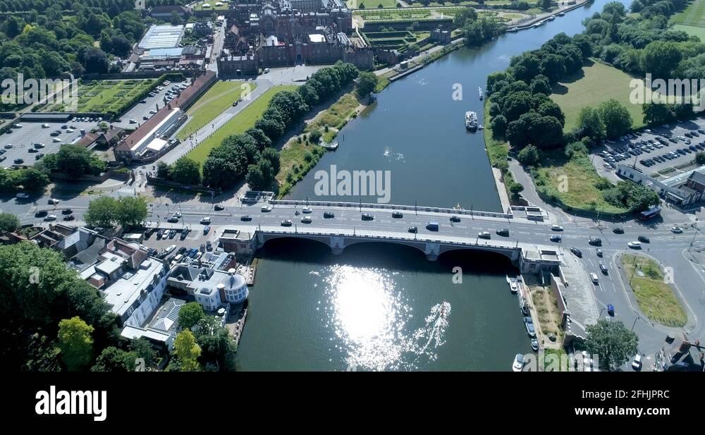 Hampton court palace aerial view Stock Videos Footage HD and 4K