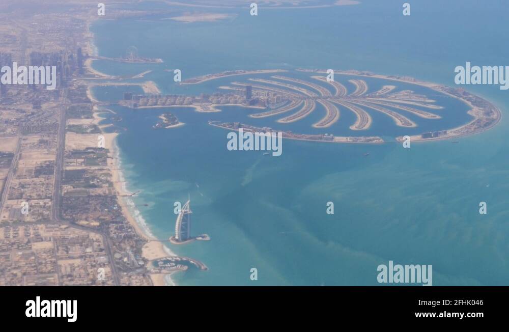 Dubai man made island aerial Stock Videos & Footage HD and 4K Video
