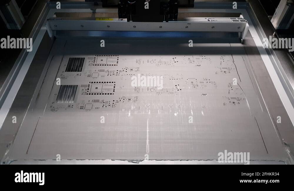 Solder paste printing on PCB Stock Video Footage Alamy