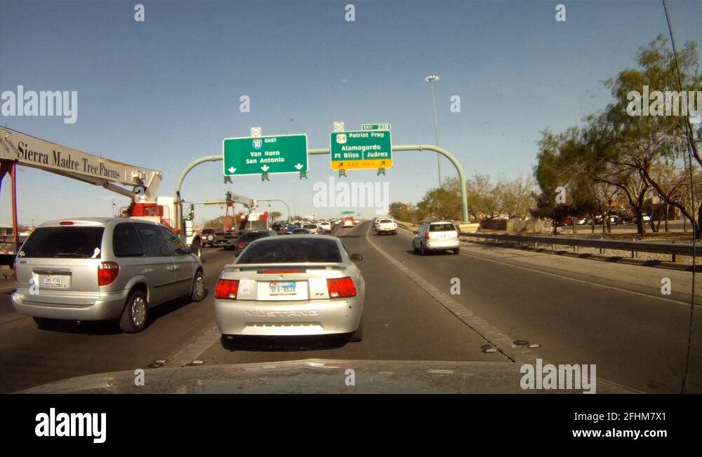Trafgfic Jam due to fender bender in El Paso Texas. Police and Fire Department Stock Video