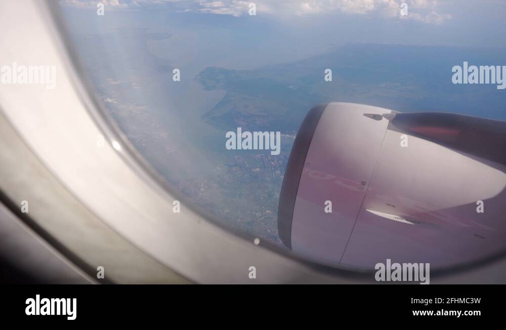Island & jet engine seen through the windows of planes Stock Video ...