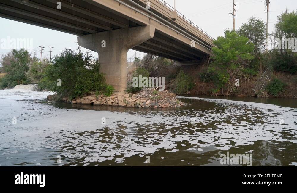 sewage effluent from Denver metro wastewater treatment facility Stock