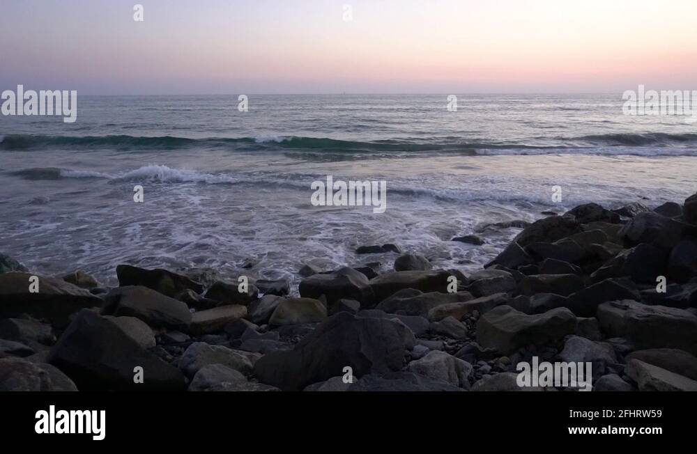Ocean waves sunset hitting rocks Stock Videos & Footage - HD and 4K ...
