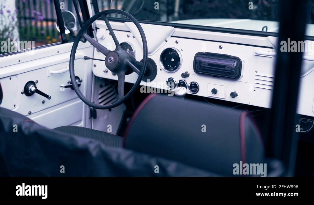 Red white dashboard vintage car Stock Videos & Footage - HD and 4K