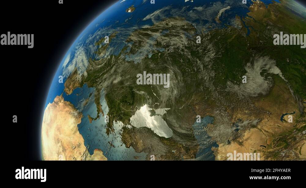 realistic view of Europe from Space drying out climate change hot ...
