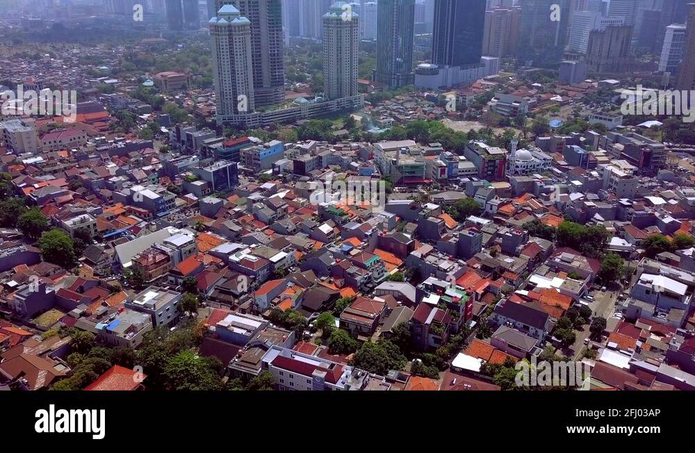 Slums in Jakarta, Indonesia Aerial View Stock Video Footage Alamy