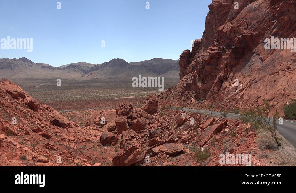 Valley and Mouse's Tank Road, Valley of Fire State Park, Overton, Nevada, USA Stock Video