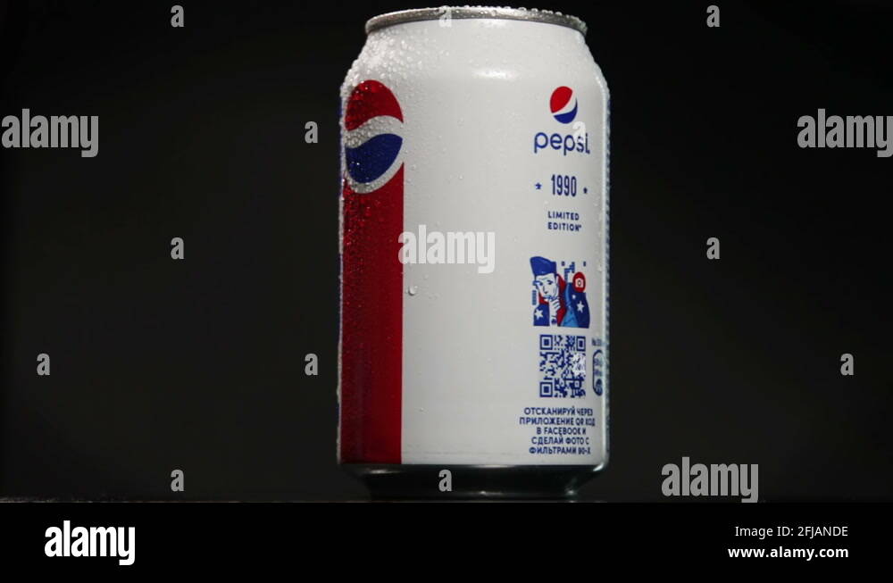 carbonated Pepsi drink in different packaging design times Stock Video ...