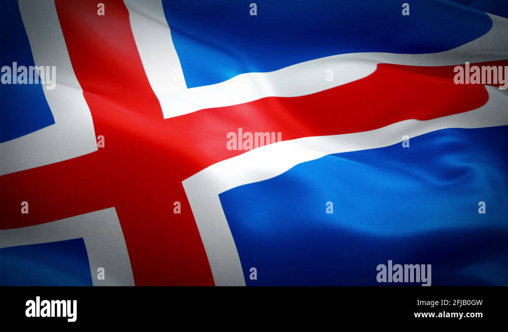Iceland waving flag. National 3d Icelandic flag waving. Sign of Iceland ...