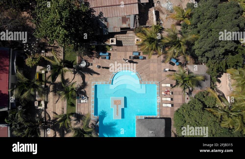 Overhead Aerial View of a Spectacular Hotel Pool at a Resort in Stock ...