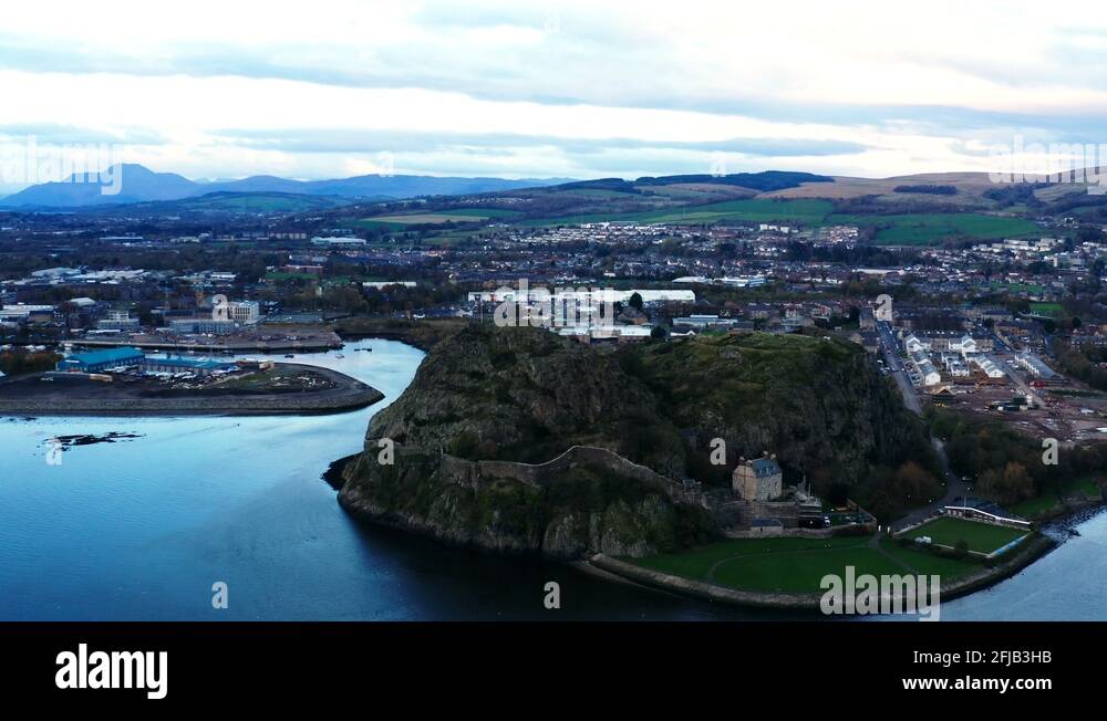 Dumbarton castle aerial Stock Videos & Footage HD and 4K Video Clips