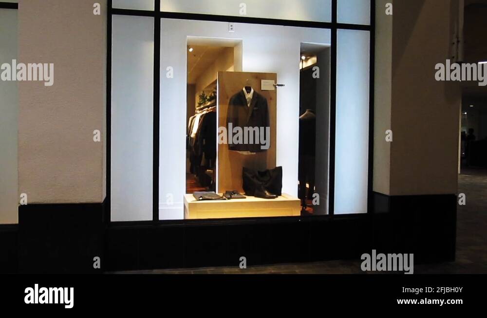 Mens Suit Window Display at Mall in Honolulu on the Island of Oahu