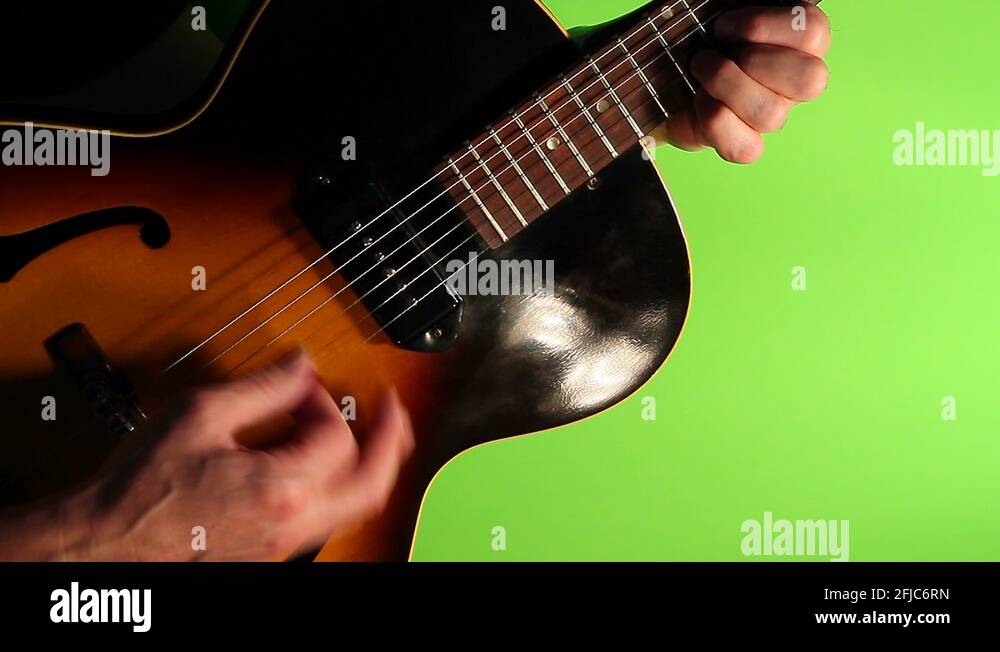 Electric guitar green screen Stock Video Footage Alamy
