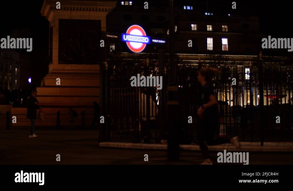 Trafalgar square tube station sign Stock Videos & Footage HD and 4K