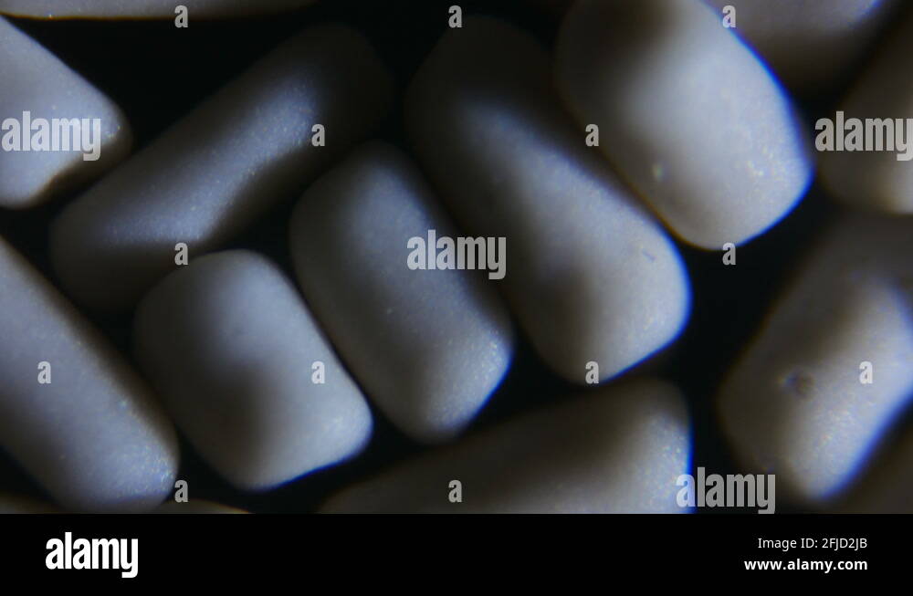 Dry active highspeed yeast under the microscope Stock Video Footage