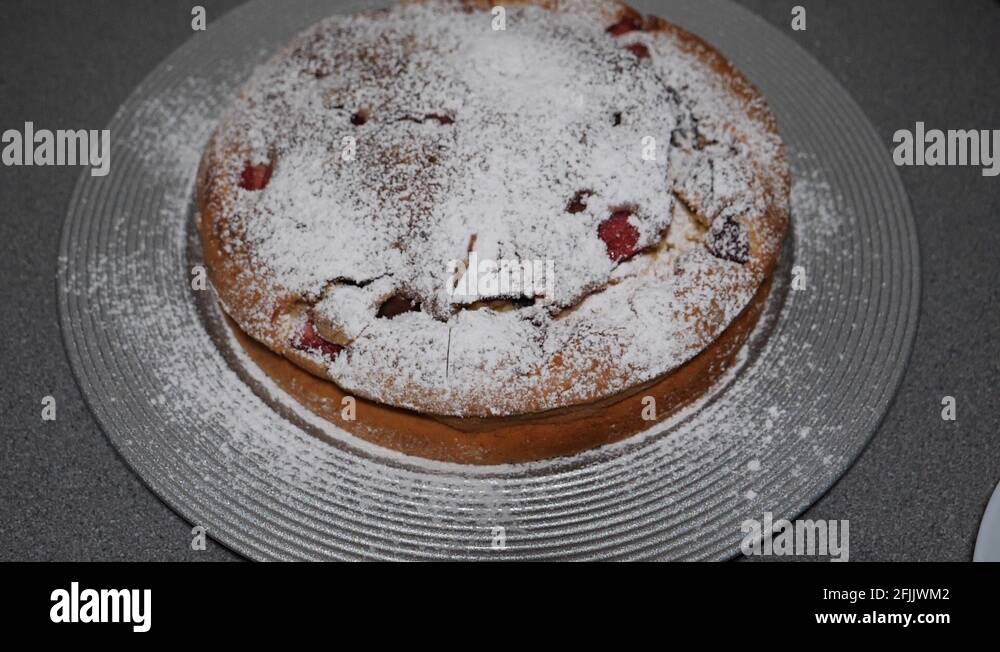 Sharp knife cutting cake in slow motion Stock Video Footage Alamy