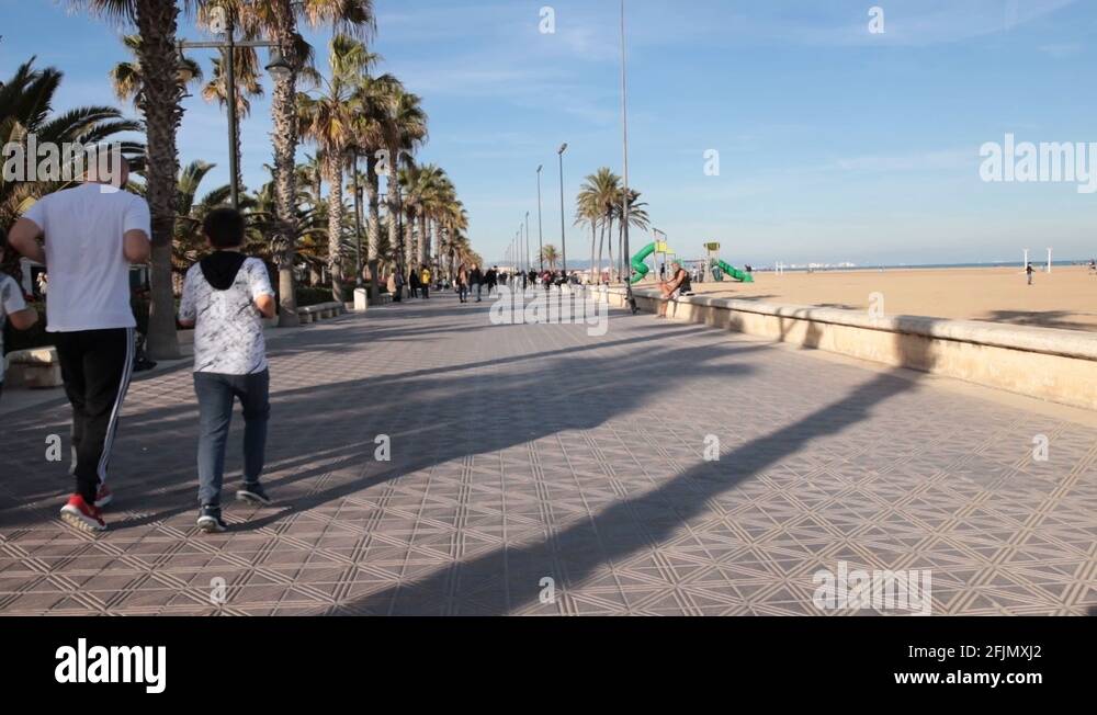 Beach promenade valencia Stock Videos & Footage HD and 4K Video Clips