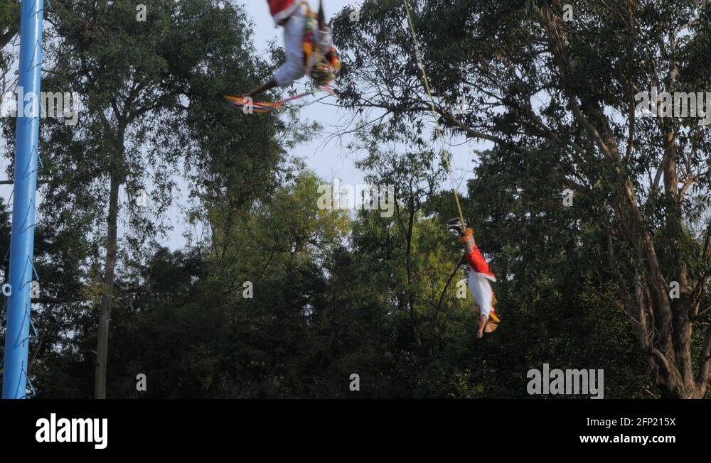 Voladores Ritual Performance Danza de los Voladores ceremonial ritual performance in Mexico City ...