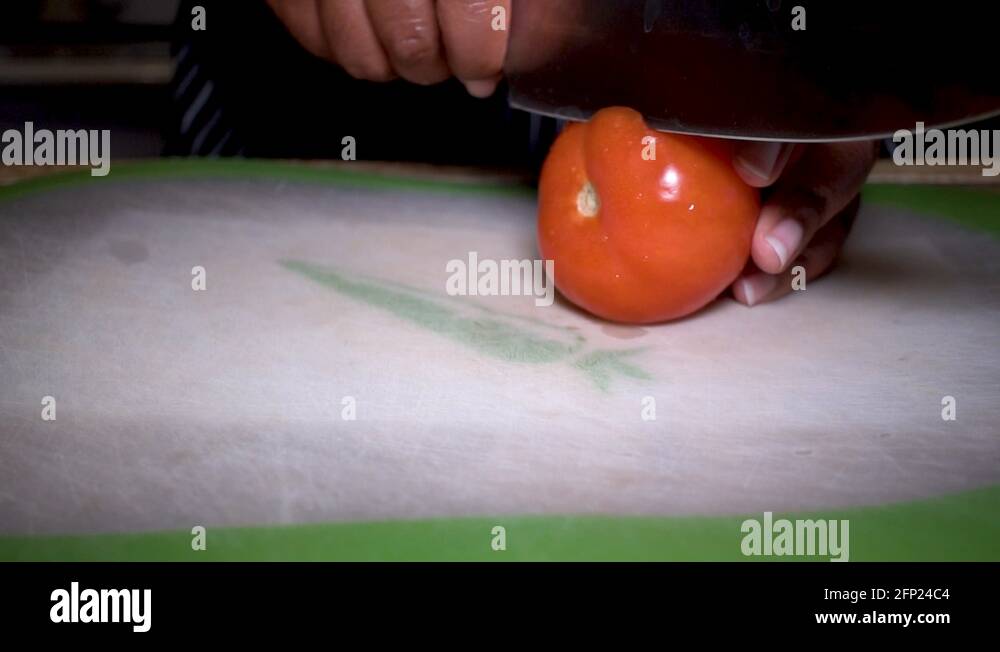 Woman slicing tomato kitchen knife Stock Videos & Footage - HD and 4K ...