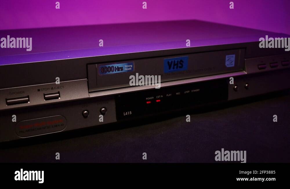 Ejecting Anniversary VHS Video Tape Out Of A VCR Player Stock Video