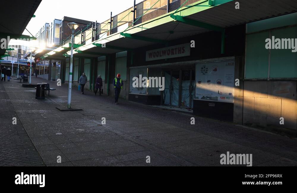 A high street in decline, abandoned, closed shops in Longton high