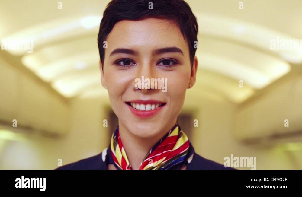 Cabin crew or air hostess working in airplane Stock Video Footage - Alamy