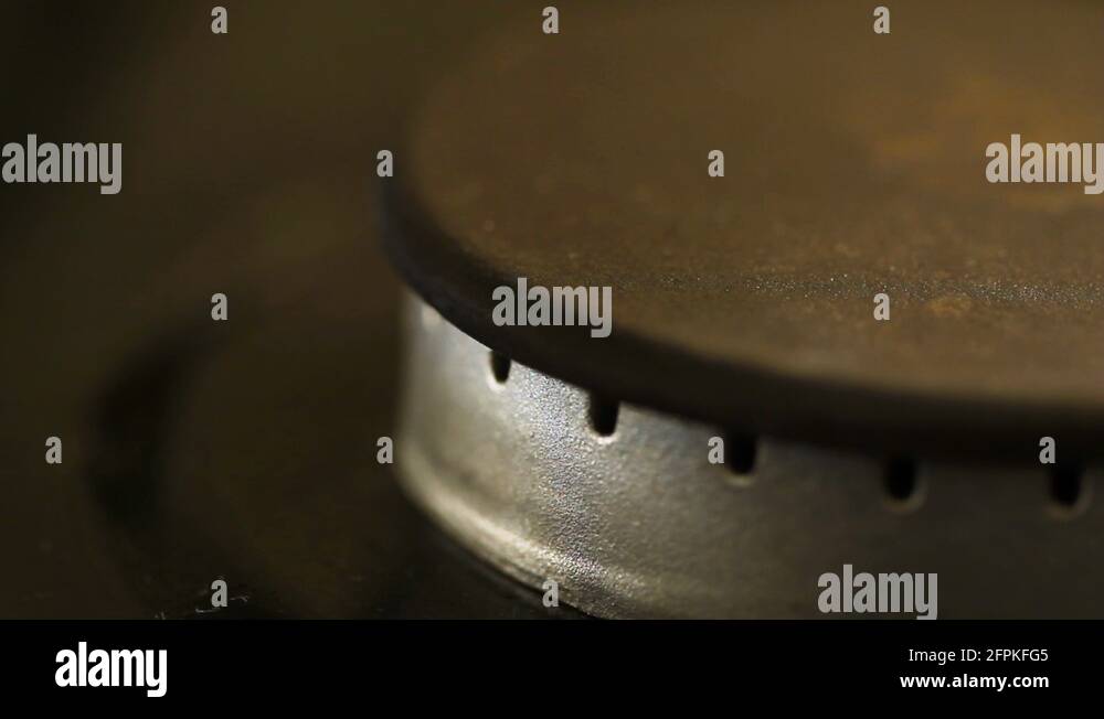 Gas burner igniting Stock Video Footage Alamy