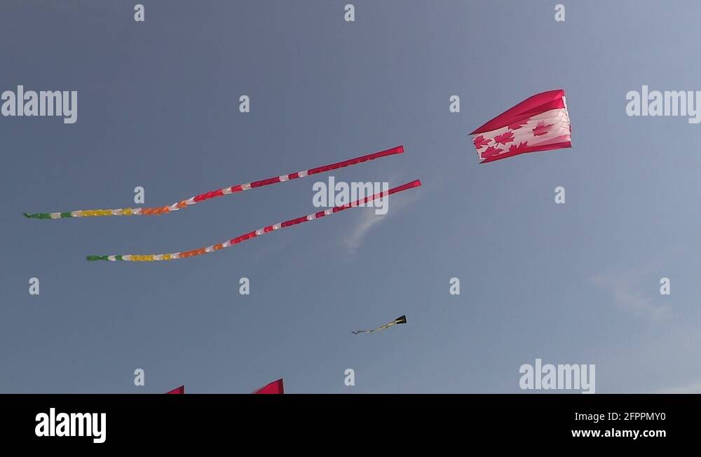 Kite festival and beach volleyball in Toronto Stock Video Footage Alamy