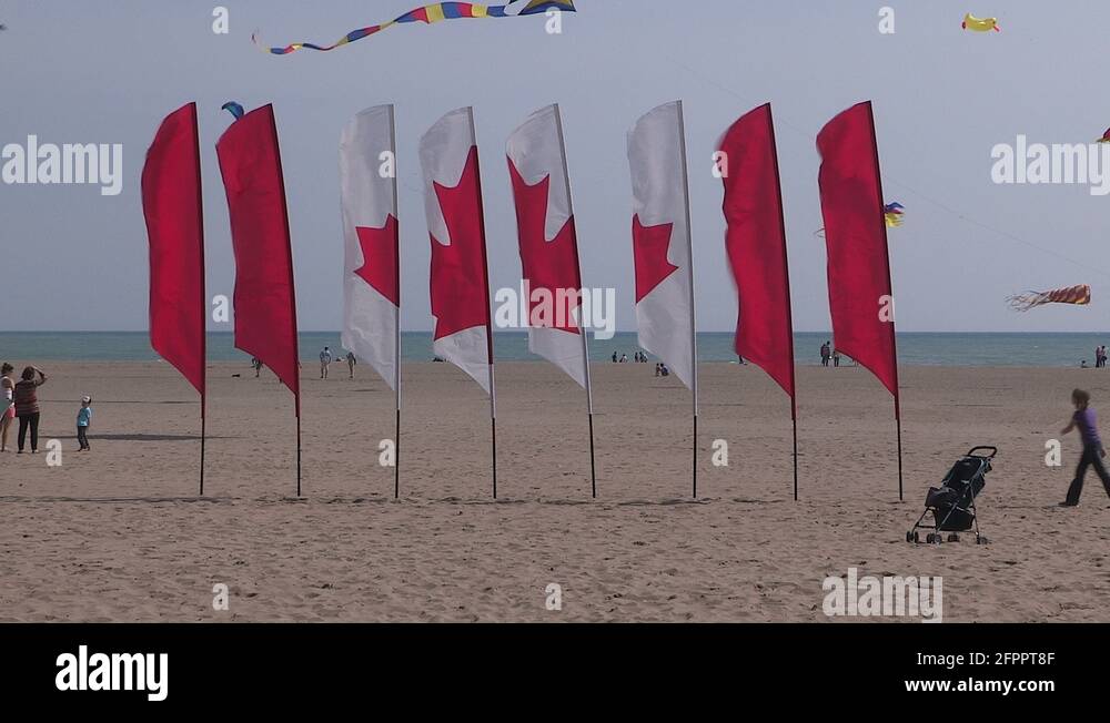 Kite festival and beach volleyball in Toronto Stock Video Footage Alamy