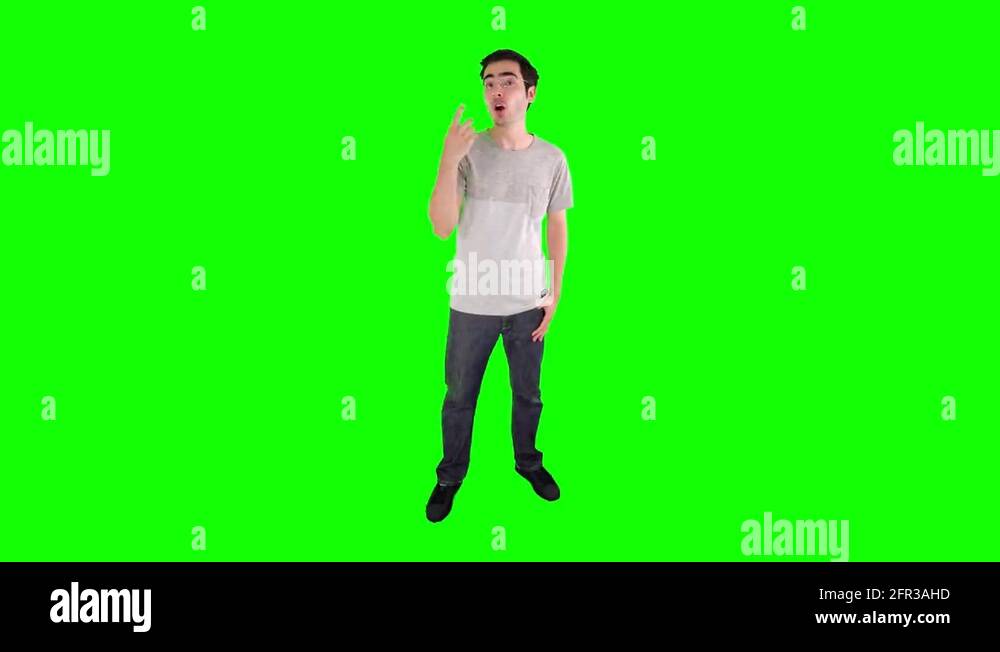 4K Talking Young Adult Green Screen Full Body Stock Video Footage Alamy